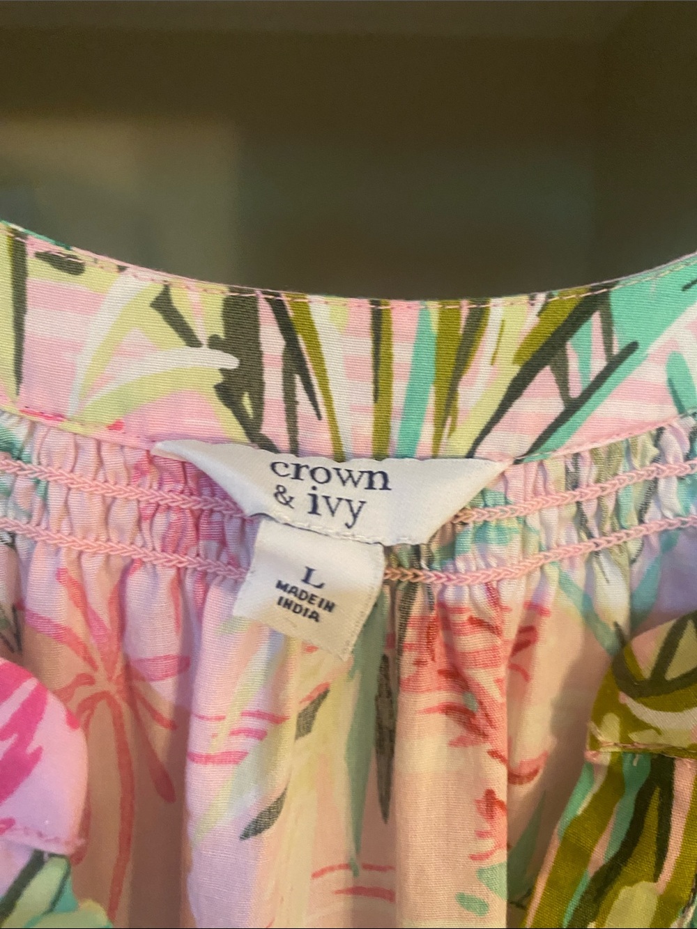 crown & ivy Pink Tropical Tiered Midi Dress - Picture 4 of 12